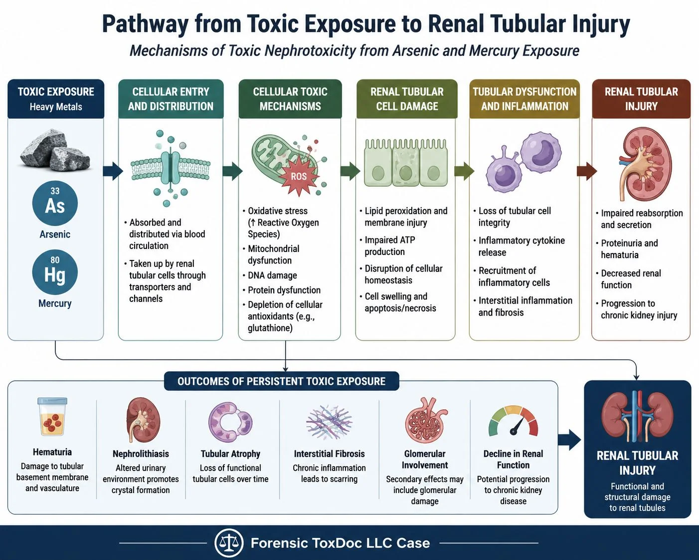Pathway from Toxic Exposure to Renal Tubular Injury
